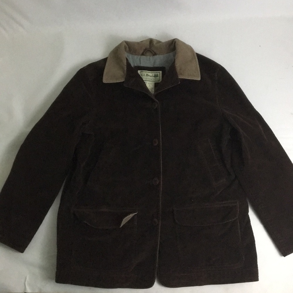 L.L. Bean Lg Reg Brown Corduroy Barn Coat